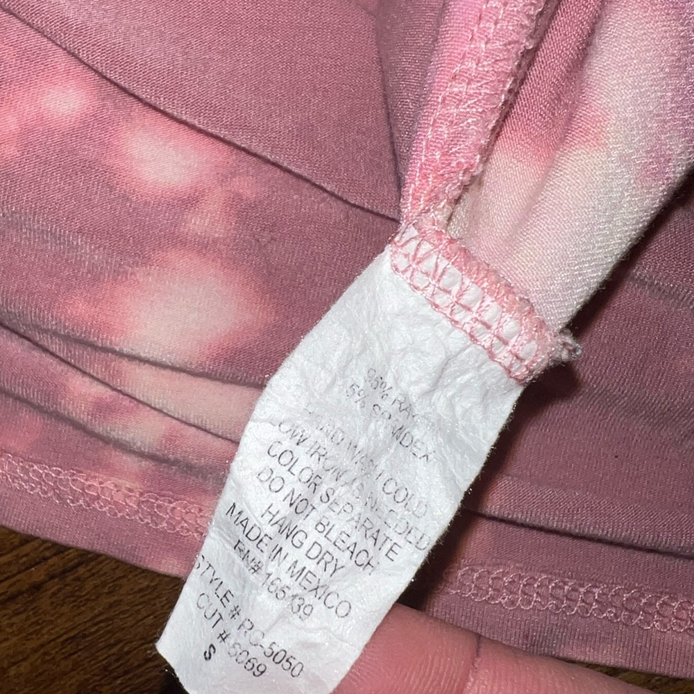 Rolla Coaster Pink & White Boho Stretchy Strapless Maxi Dress Waist Tie Size S - Picture 7 of 10